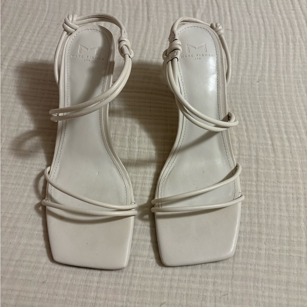 Marc Fisher White Strappy Sandals